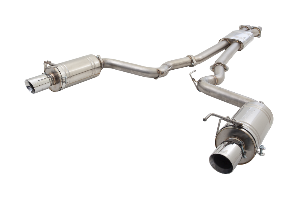 XFORCE Ford Mustang GT 2015- Twin 3" Stainless Steel Cat-Back Exhaust System (Round rear mufflers) (ES-FM15-CBS)