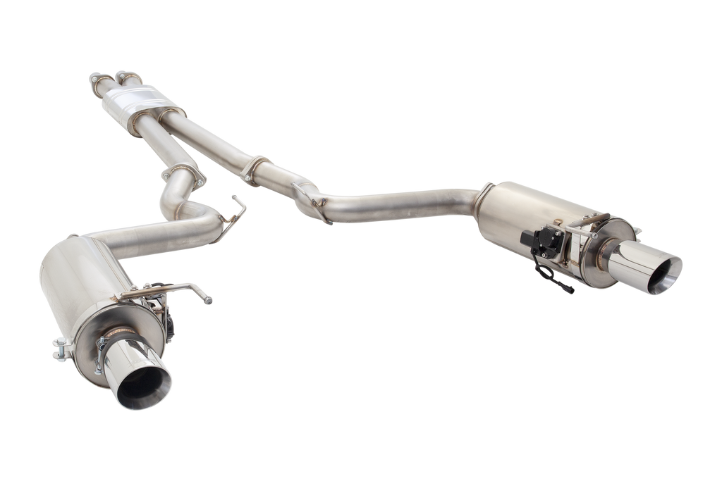 XFORCE Ford Mustang GT 2015- Twin 3" Stainless Steel Cat-Back Exhaust System With Round Varex Mufflers (ES-FM15-VMK-CBS)