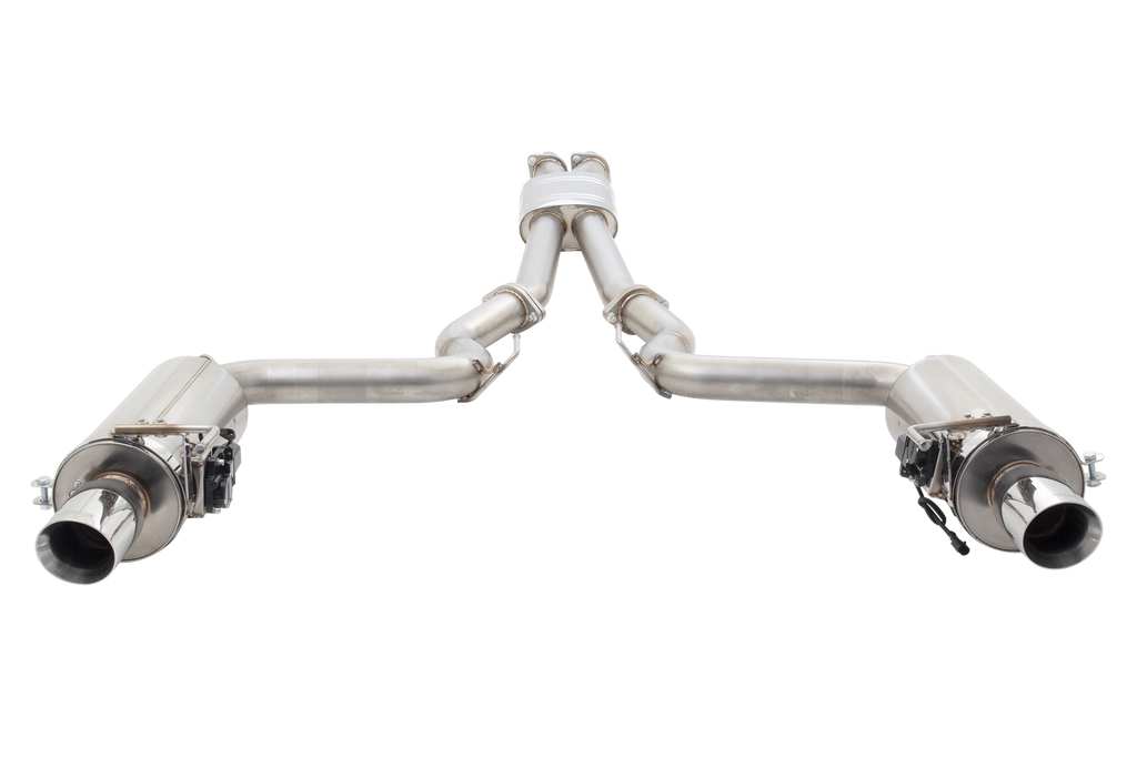 XFORCE Ford Mustang GT 2015- Twin 3" Stainless Steel Cat-Back Exhaust System With Round Varex Mufflers (ES-FM15-VMK-CBS)