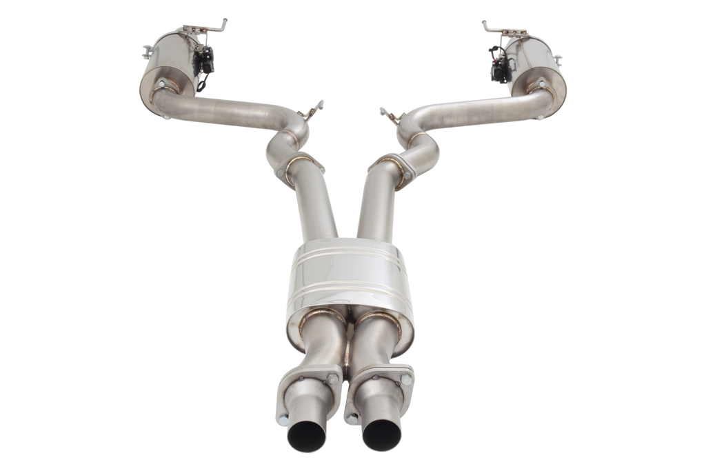 XFORCE Ford Mustang GT 2015- Twin 3" Stainless Steel Cat-Back Exhaust System With Round Varex Mufflers (ES-FM15-VMK-CBS)