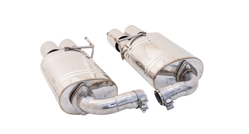 XFORCE Ford Mustang GT 2018 (Coupe&Convertible) Twin 3" Stainless Steel Axle-Back Exhaust System With Oval Mufflers/Quad Tips (ES-FM18-ABS)