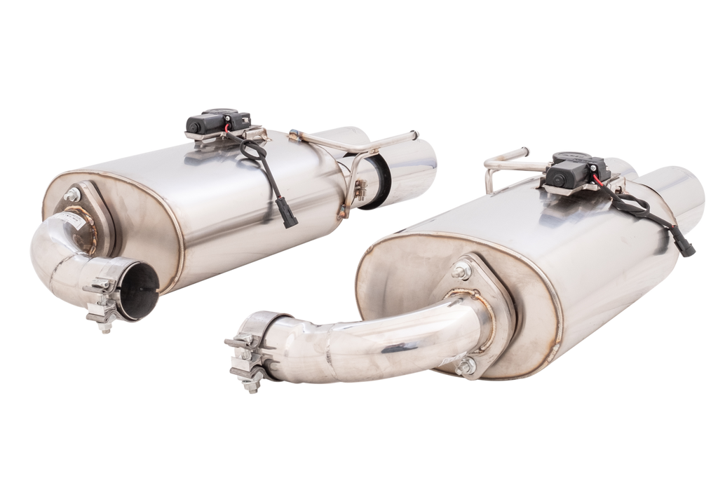 XFORCE Ford Mustang GT 2018 (Coupe&Convertible) Twin 3" Stainless Steel Axle-Back Exhaust System With Oval Varex Mufflers/Quad Tips (ES-FM18-VMK-ABS)