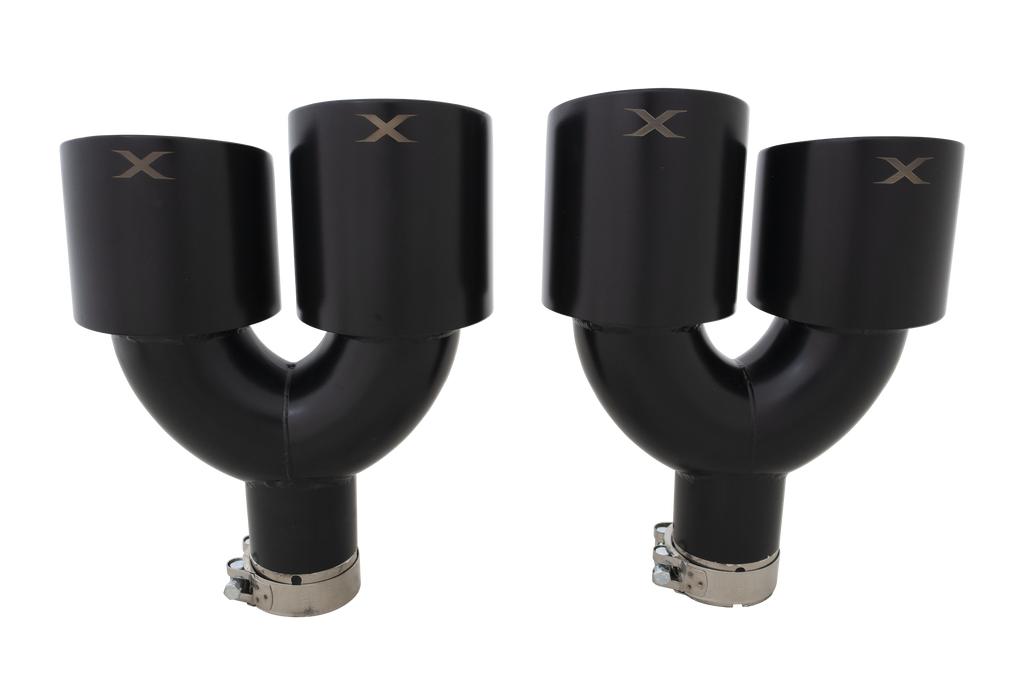 XFORCE VW Golf R MK7 & MK7.5 Black Quad 4.5 Inch Tip Option (ESMQB4TIPSK)