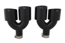 XFORCE VW Golf R MK7 & MK7.5 Black Quad 4.5 Inch Tip Option (ESMQB4TIPSK)