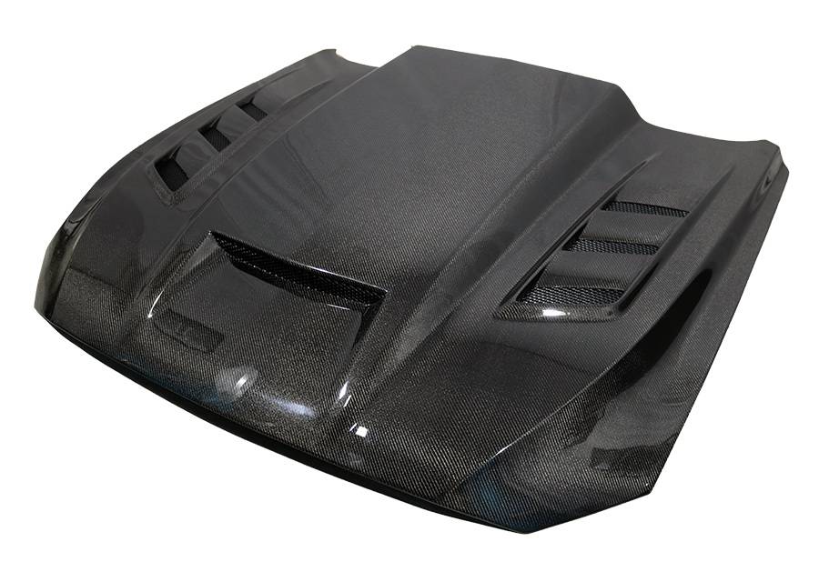 VIS Racing Double Sided Carbon Fiber Hood Terminator Style for Ford MUSTANG 2018-2023 (18FDMUS2DTM-010D)
