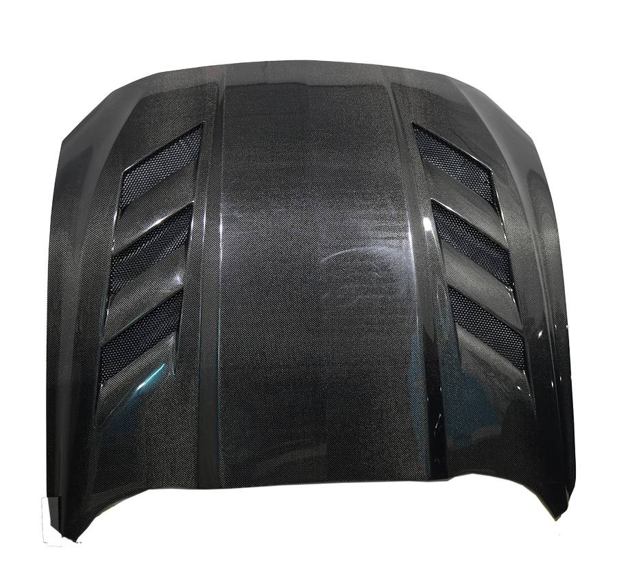 VIS Racing Double Sided Carbon Fiber Hood AMS Style for Ford MUSTANG 2DR 2018-2023 (18FDMUS2DAMS-010D)