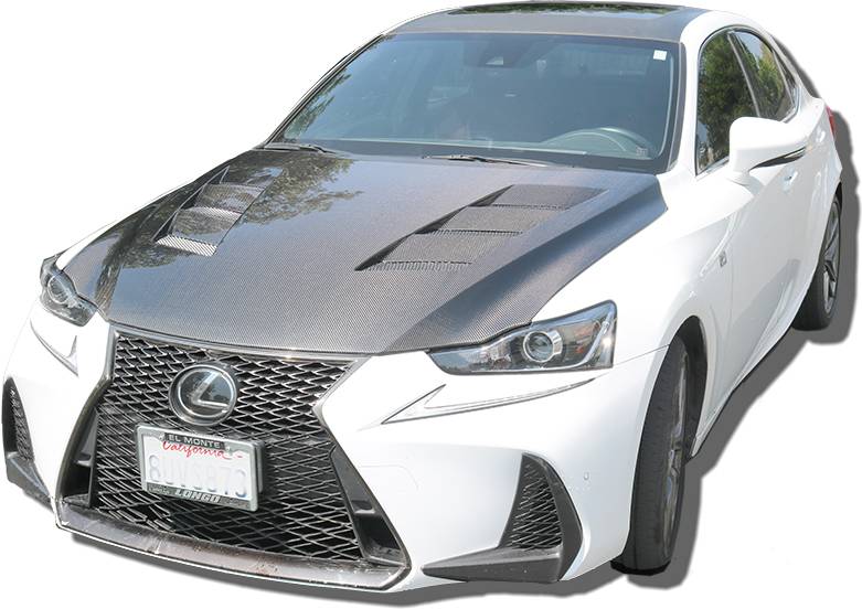VIS Racing Carbon Fiber Hood AMS Style for Lexus IS250/350 4DR 2014-2020 (14LXIS34DAMS-010C)