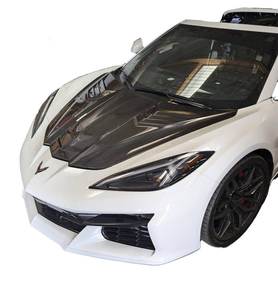 VIS Racing Double Sided Carbon Fiber Hood Apex Style for Chevrolet Corvette C8 2020-2024 (20CHCOR2DAPX-010D)