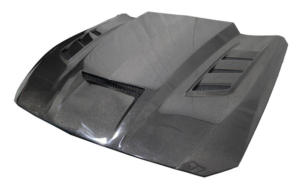 VIS Racing Double Sided Carbon Fiber Hood Terminator Style for Ford Mustang 2024-2025 (24FDMUS2DTM-010D)