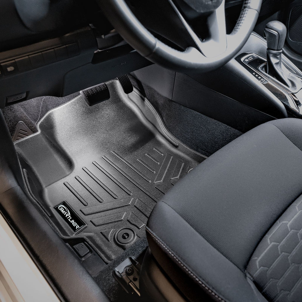 SMARTLINER Custom Fit Floor Mats 2 Row Liner Set Black Compatible with 2019-2024 Toyota Corolla Hatchback (SA0428/B0424)