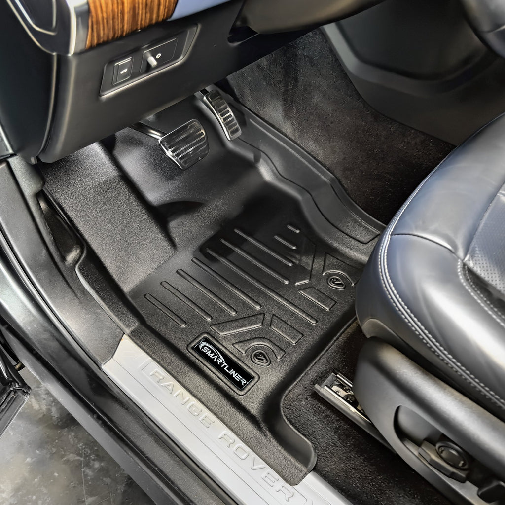SMARTLINER Custom Fit Floor Mats 2 Row Liner Set Black Compatible With 2014-2022 Land Rover Range Rover Sport (SA0289/B0289)
