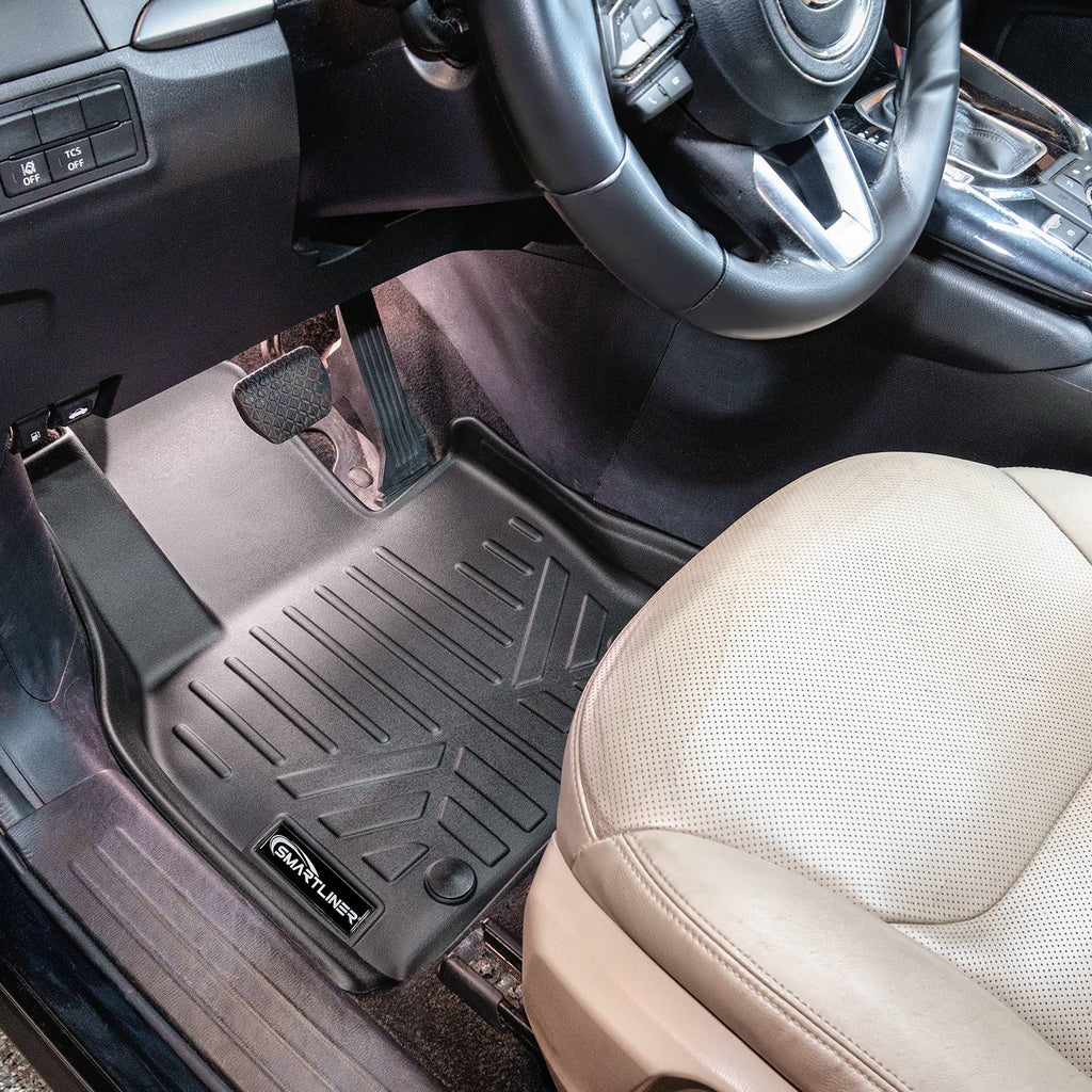 SMARTLINER Custom Fit All Weather Protection Black 3 Row Floor Liners Compatible With 2016-2023 Mazda CX-9 (SA0257/B0523/C0523)