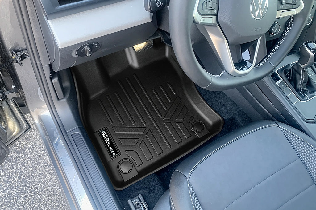 SMARTLINER All Weather Custom Fit Black 2 Row Floor Mats and Cargo Liner Set Compatible With 2022-2024 Volkswagen Taos (SA0562/B0562/D0562-R)