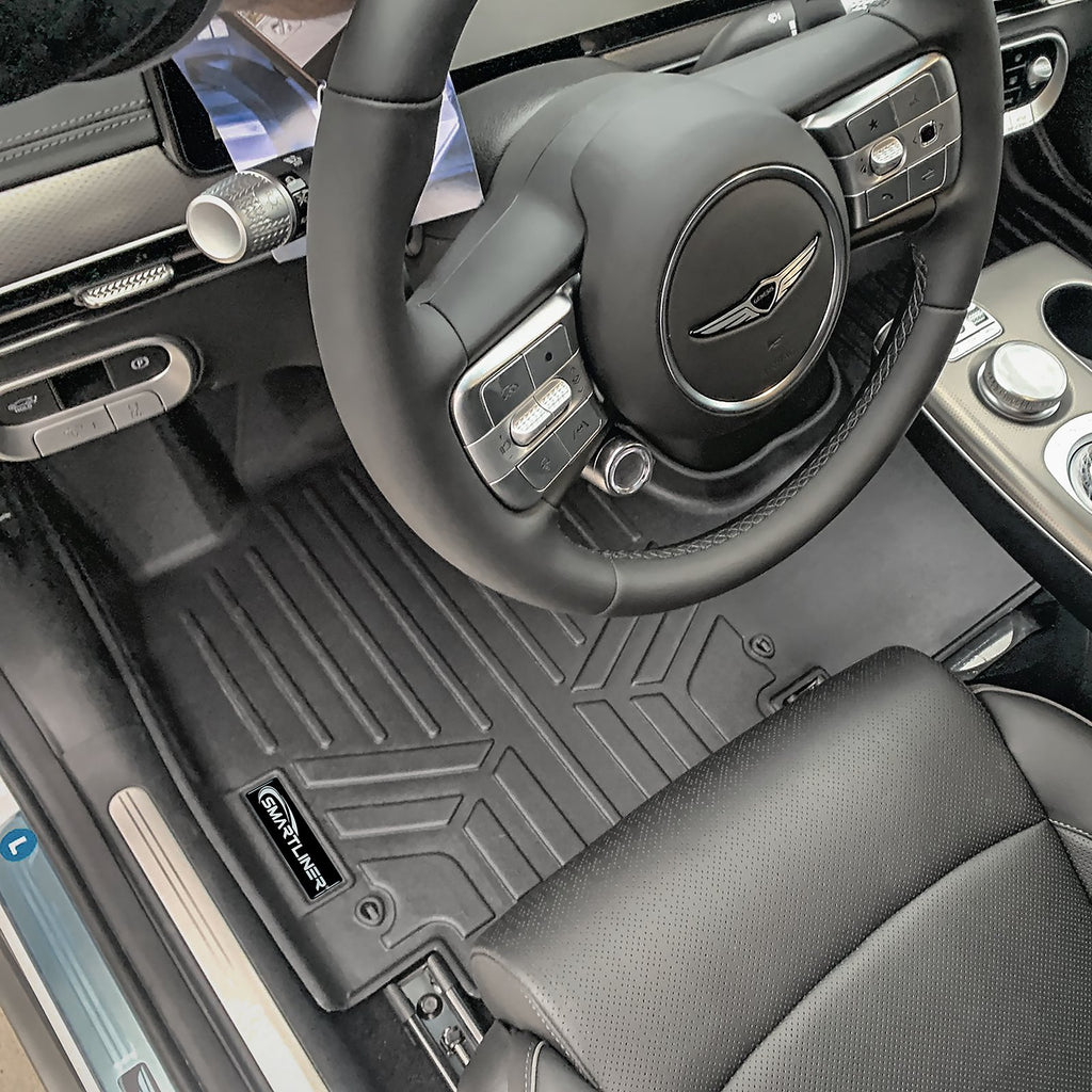 SMARTLINER All Weather Protection Custom Fit Black 1st Row Floor Mat Liner Set Compatible With 2023-2024 Genesis GV60 (SA0734)