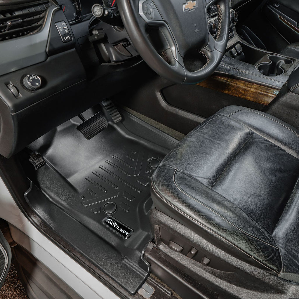 SMARTLINER Floor Mats Liner Set Compatible With 2014-2018 Silverado/Sierra 1500 - 2015-2020 2500/3500 HD / Tahoe/Yukon/Suburban/Escalade (SA0136)