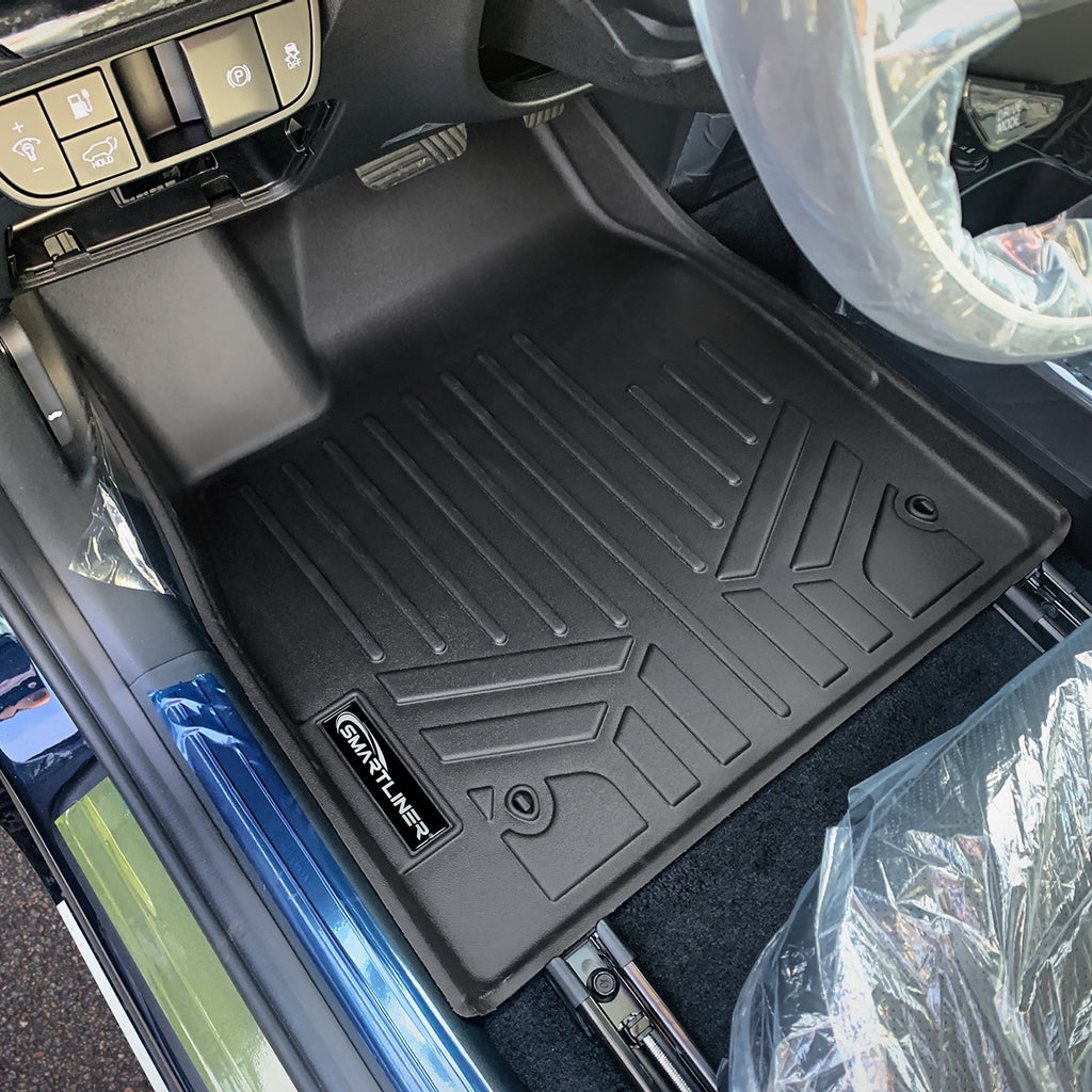 SMARTLINER Custom Fit All Weather 2 Row Floor Mats & Cargo Liner Set Black Compatible With 2022-2023 Kia EV6 Wind AWD (SA0600/B0600/D0600)