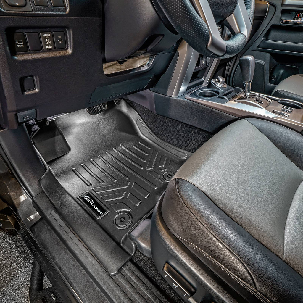 SMARTLINER Floor Mats and Cargo Liner Behind 2nd Row Set Black Compatible With 2013-2022 Toyota 4Runner 7 Passenger with 3rd Row Seats (SA0120/B0120/D0120)