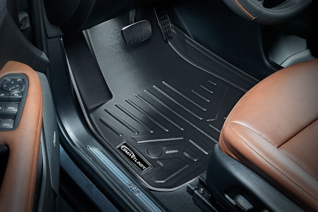 SMARTLINER Custom Fit All Weather Protection Black 2 Row Floor Liners Compatible With 2017-2025 Cadillac XT5 (SA0243/B0243)