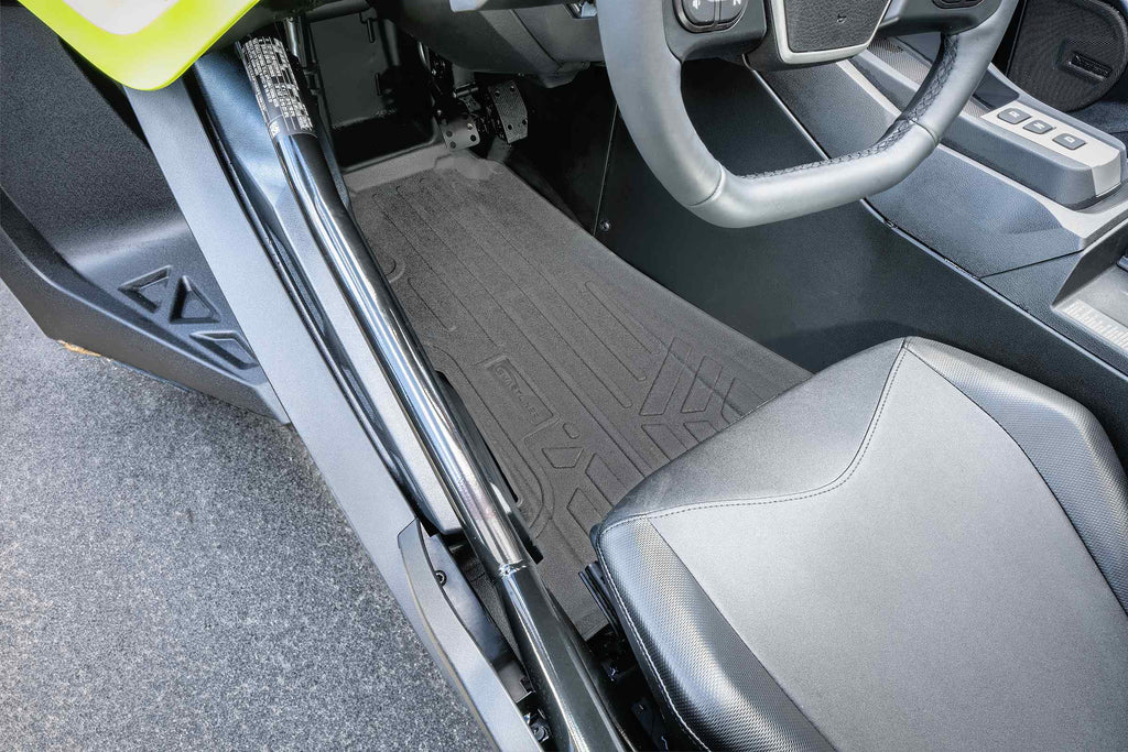 SMARTLINER All Weather Protection Custom Fit Black 1st Row Rugged Rubber Floor Liner Set Compatible With 2017-2023 Polaris Slingshot (UA0121)