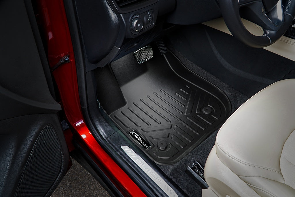 SMARTLINER Custom Fit All Weather Protection Black 2 Row Floor Liners Compatible With 2016-2020 Buick Envision (SA0225/B0225)