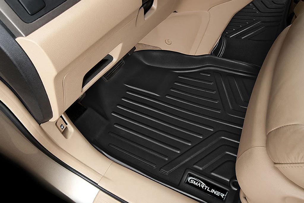 SMARTLINER Custom Fit All Weather Protection Black 1st Row Liners Compatible With 2007-2011 Honda CR-V (SA0021)