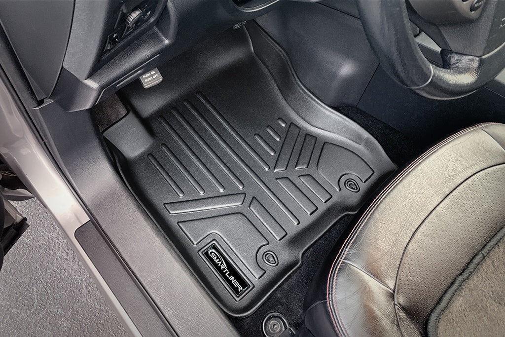 SMARTLINER Custom Fit Floor Mats 1st Row Liner Set Black Compatible With 2008-2013 Nissan Rogue / 2014-2015 Rogue Select (SA0050)