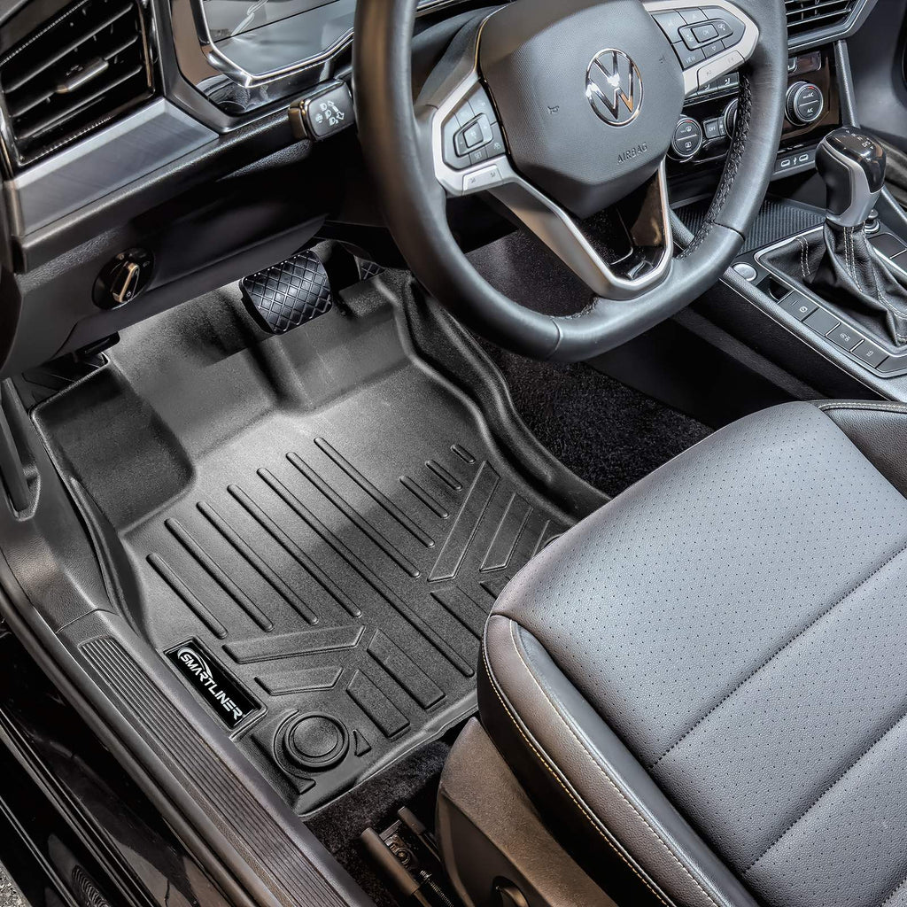 SMARTLINER Custom Fit Floor Mats 2 Row Liner Set Black Compatible With 2019-2024 Volkswagen Jetta (SA0429/B0429)