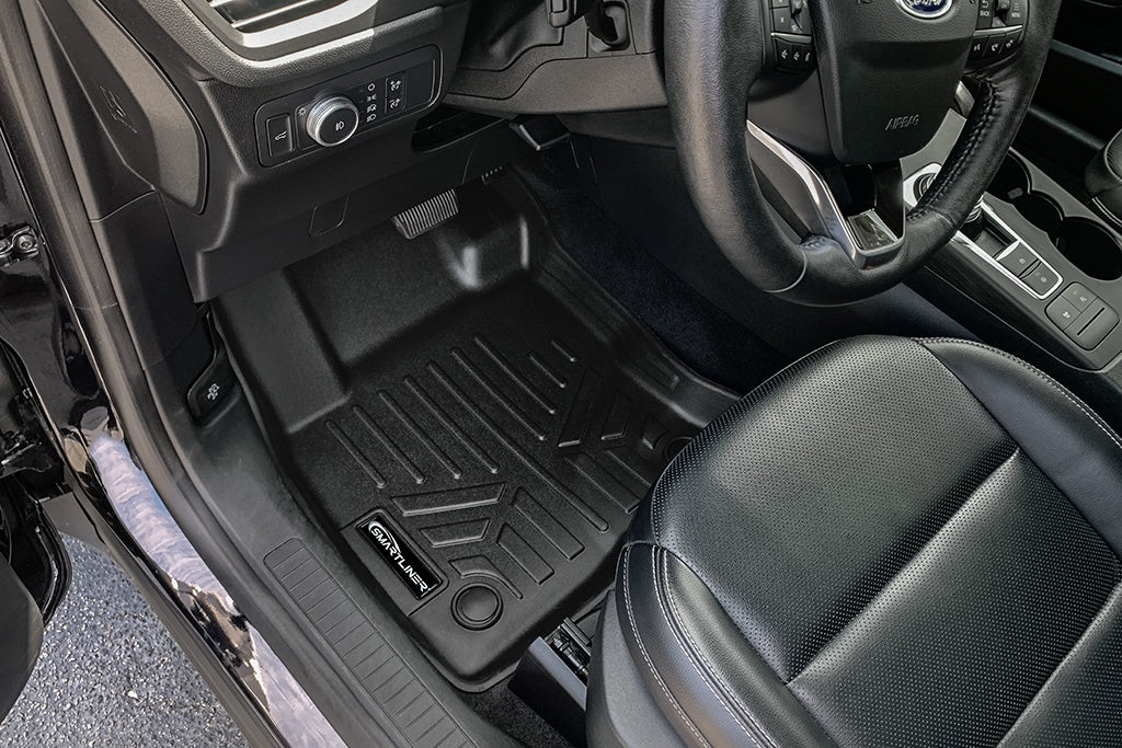 SMARTLINER All Weather Customer Fit Floor Mats 2 Rows and Cargo Behind 2nd Row Set Black Compatible With 2020-2021 Ford Escape (SA0477/B0477/D0477)