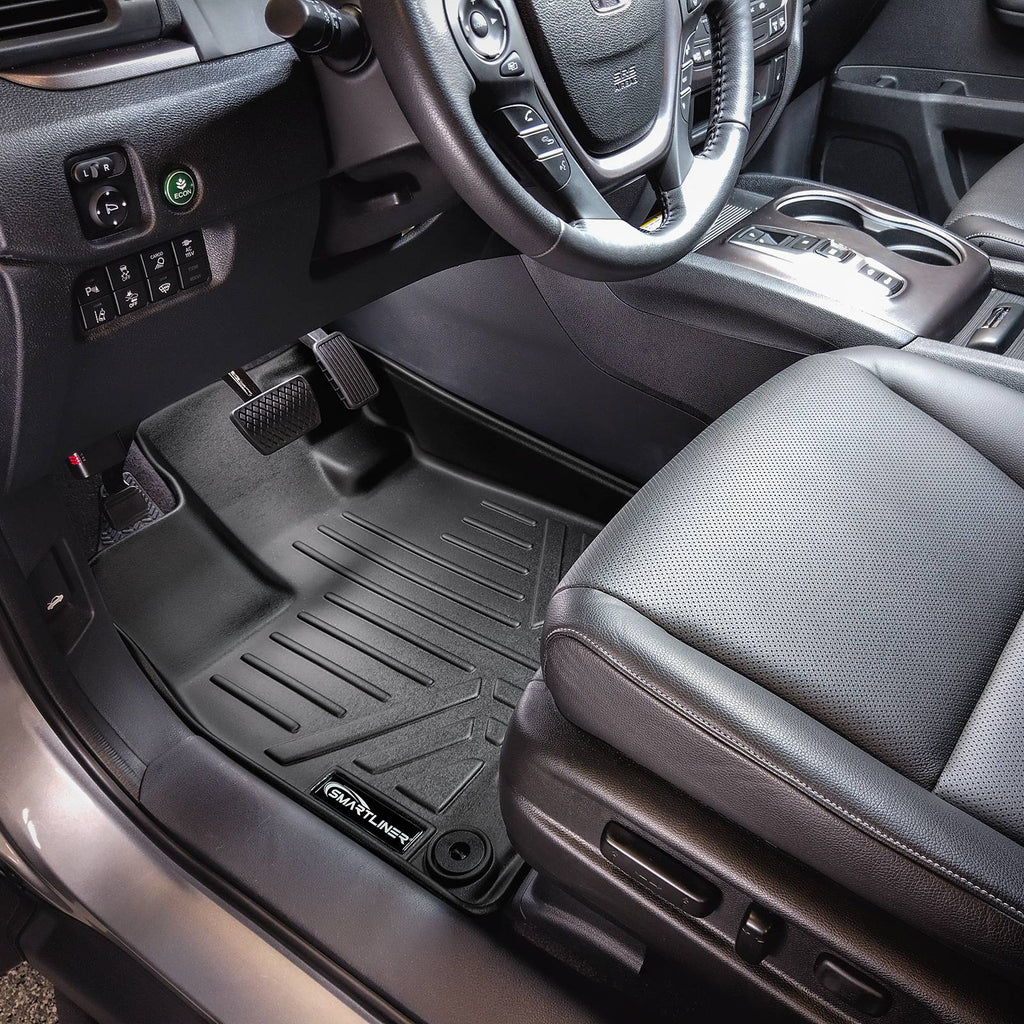 SMARTLINER Custom Fit Floor Mats 1st Row Liner Set Black Compatible With 2017-2024 Honda Ridgeline - All Models (SA0240)