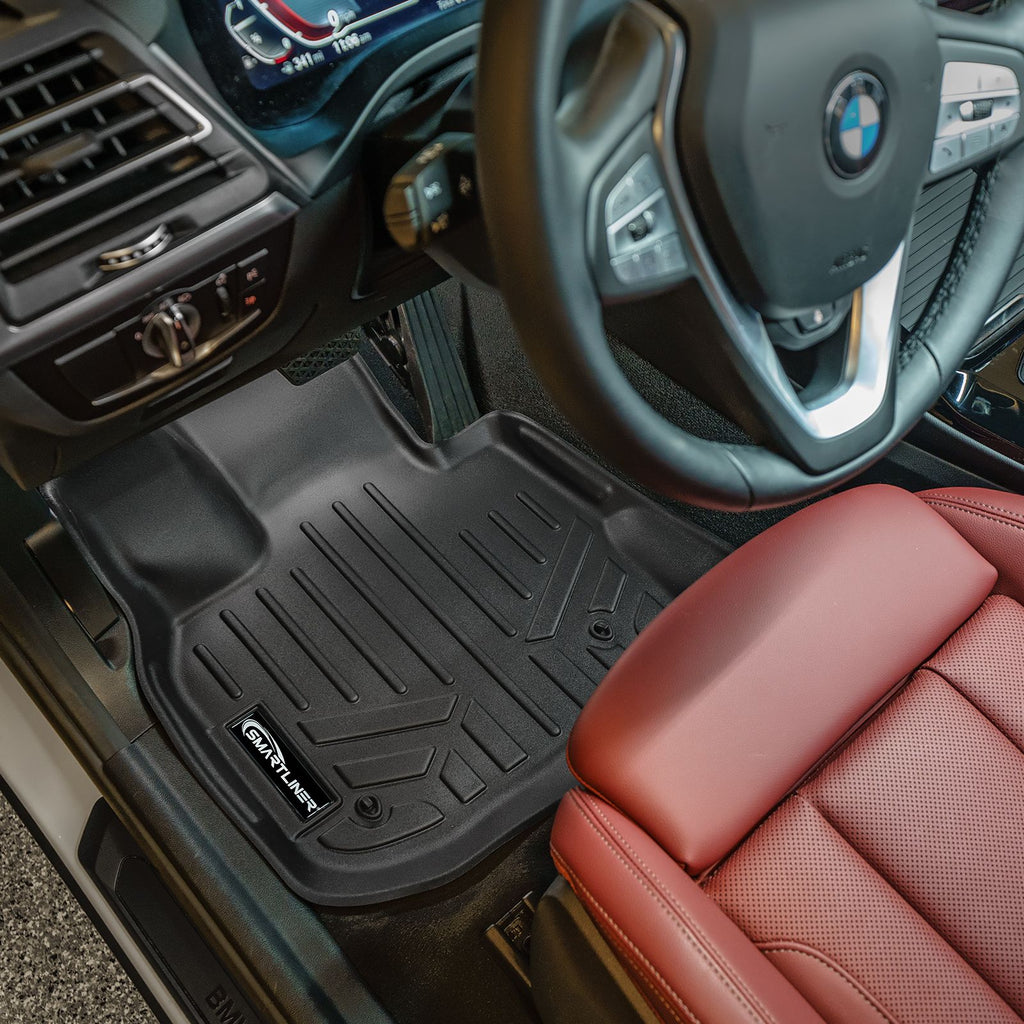 SMARTLINER All Weather Custom Fit Floor Mats 1st Row Liner Set Black Compatible With 2018-2022 BMW X3 And X4 (SA0484)