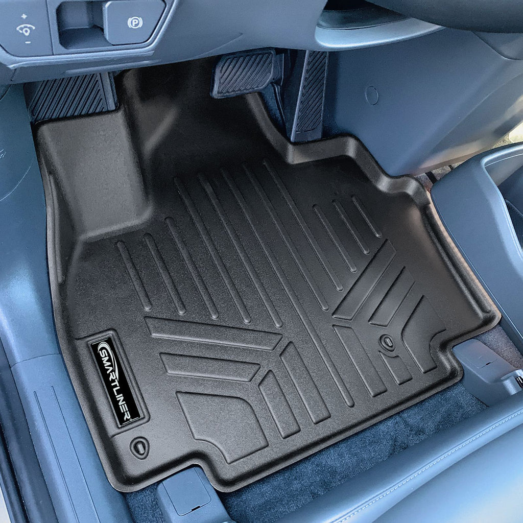 SMARTLINER All Weather Custom Fit Black 3 Rows and Cargo Liner Behind the 3rd Row Set Compatible With 2024 Kia EV9 (SA0737/B0737/C0744/E0737)