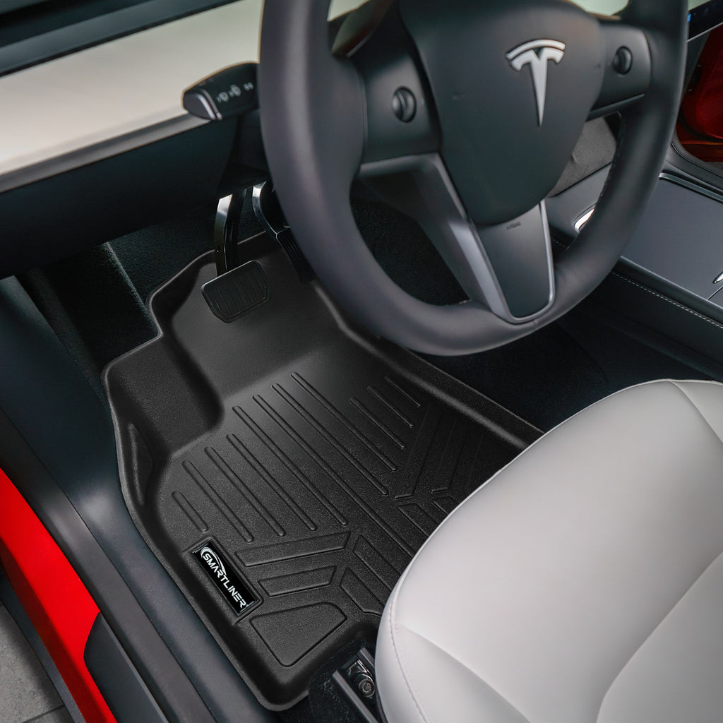 SMARTLINER All Weather Protection Custom Fit Black 1st Row Floor Liner and Front Trunk Liner Set Compatible With 2020-2023 Tesla Model Y (SA0529/F0529)