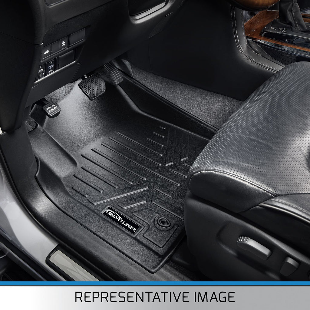 SMARTLINER Custom Fit Floor Mats 2 Row Liner Set Black Compatible With 2014-2016 Kia Sportage / 2014-2015 Hyundai Tucson (SA0234/B0056)