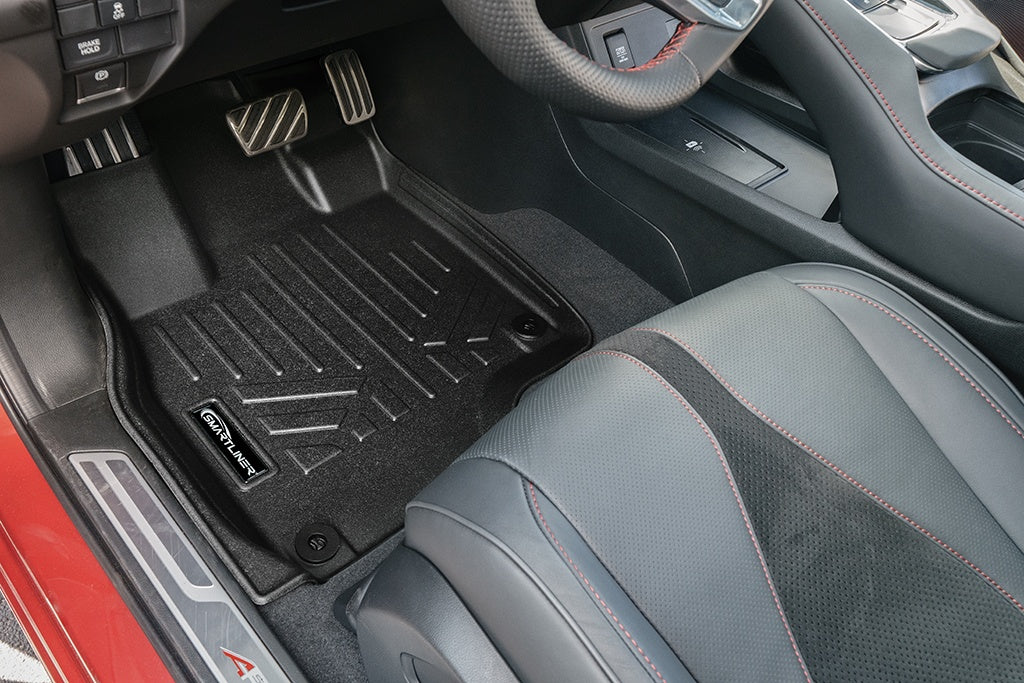 SMARTLINER Custom Fit All Weather Protection Black 2 Row Floor Liners Compatible With 2019-2025 Acura RDX (SA0398/B0398)
