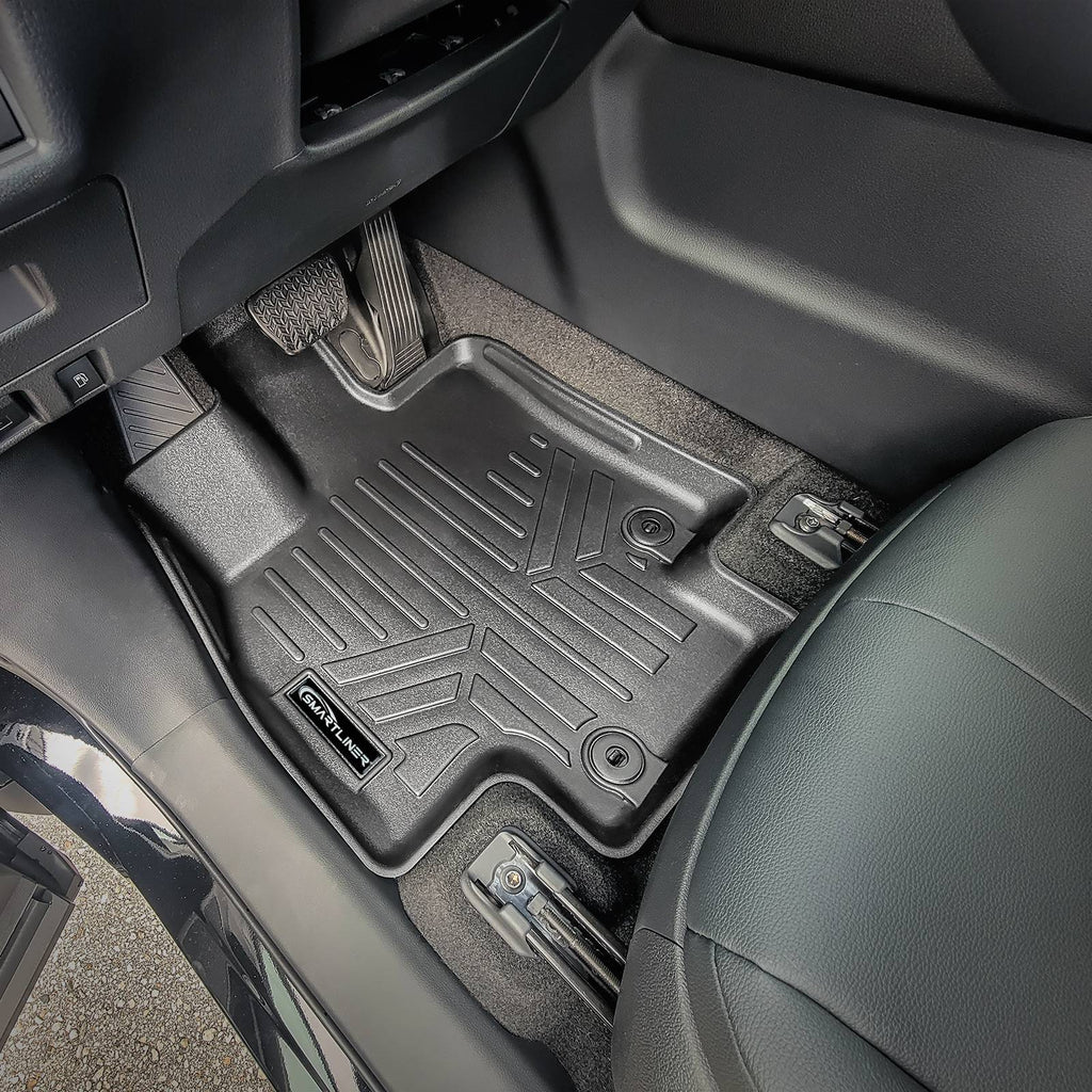 SMARTLINER Custom Fit All Weather Protection Black 3 Row Floor Mat Liner Set Compatible With 2024 Toyota Grand Highlander (SA0719/B0719/C0719)
