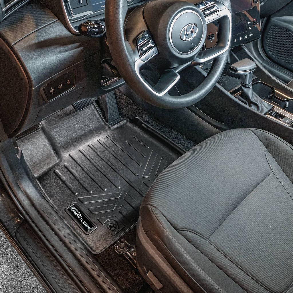 SMARTLINER All Weather Custom Fit Black 2 Row Floor Mats & Cargo Liner Set Compatible With 2022-2025 Hyundai Tucson (SA0555/B0555/D0555)