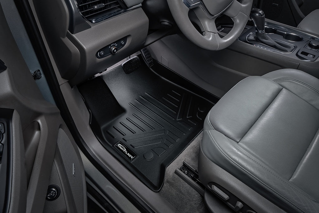 SMARTLINER Floor Mats 3 Rows and Cargo Liner Behind 3rd Row Set Compatible With 2018-2022 Chevrolet Traverse with 2nd Row Bucket Seats (SA0343/B0345/E0343)