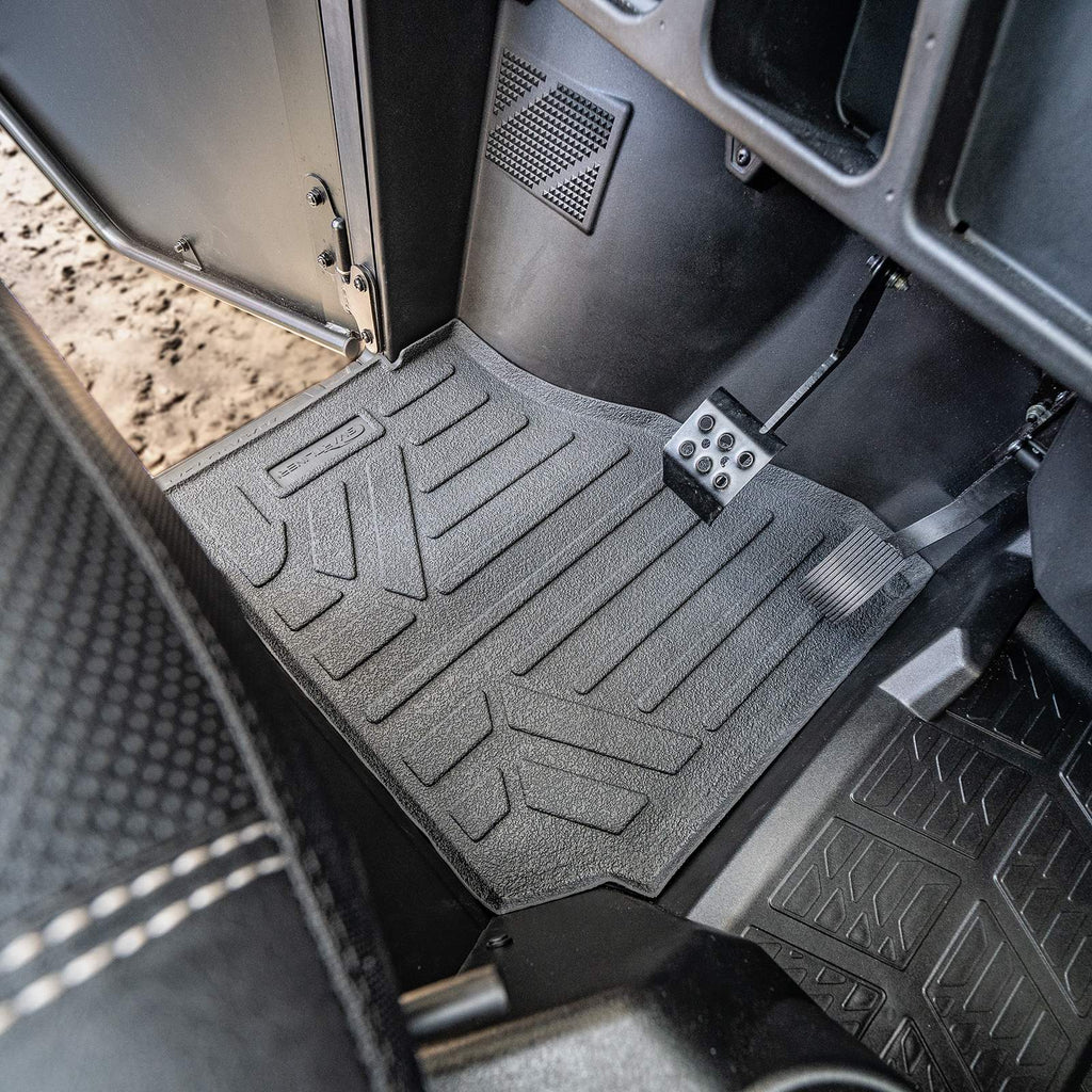 SMARTLINER 2 Row Rubber Floor Liners & Bed Mat Liner Set Black Compatible With 2019-2021 Polaris Ranger Crew XP 1000 (UA0101/UB0101/UK0102)