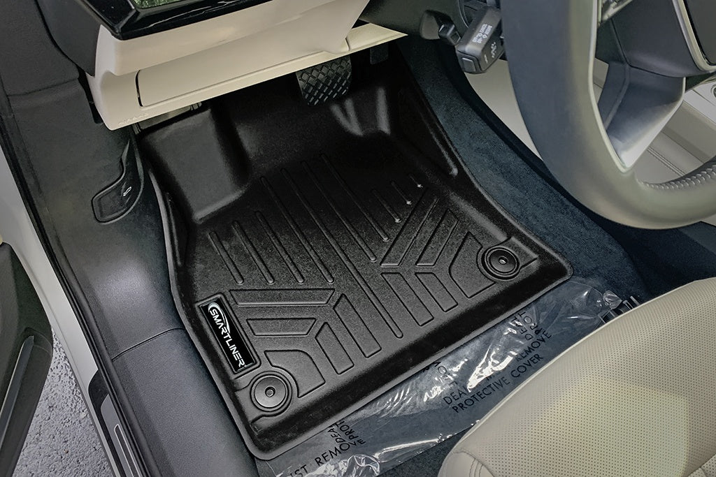 SMARTLINER Custom Fit All Weather Protection Black 2 Row Floor Liners Compatible With 2019-2023 Audi e-tron (SA0559/B0559)