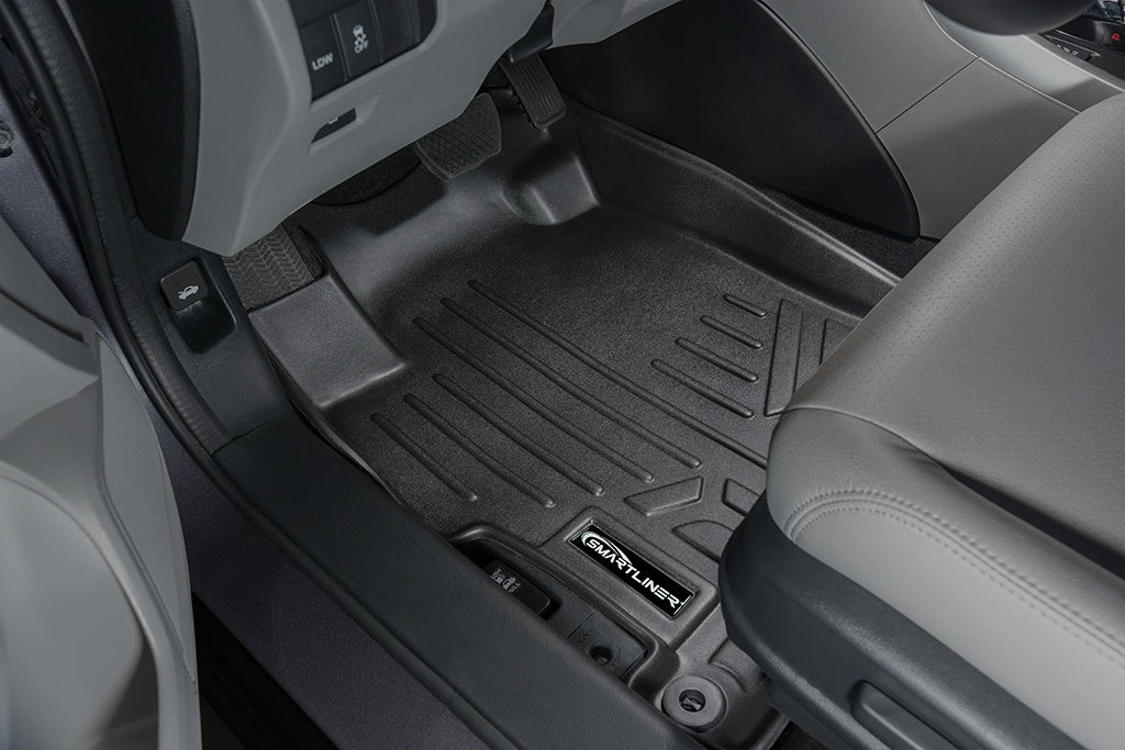 SMARTLINER Custom Fit All Weather Protection Black 2 Row Floor Liners Compatible With 2013-2017 Honda Accord (SA0130/B0130)