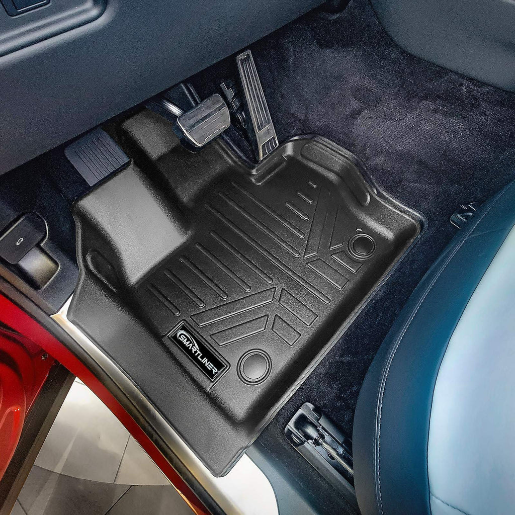 SMARTLINER All Weather Protection Custom Fit Black 2 Row Floor Mat Liner Set Compatible With 2022-2024 Range Rover Standard Wheelbase (SA0703/B0703)