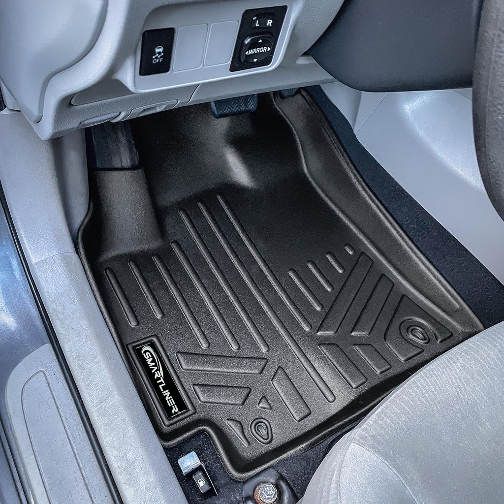 SMARTLINER Custom Fit All Weather Protection Black 2 Row Floor Liners Compatible With 2009-2013 Toyota Corolla (SA0012/B0012)