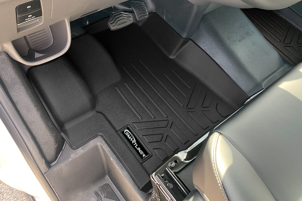 SMARTLINER Custom Fit First Row Floor Mat Liners Black Compatible With 2020-2024 Ford Transit with Vinyl Flooring (SA0518)