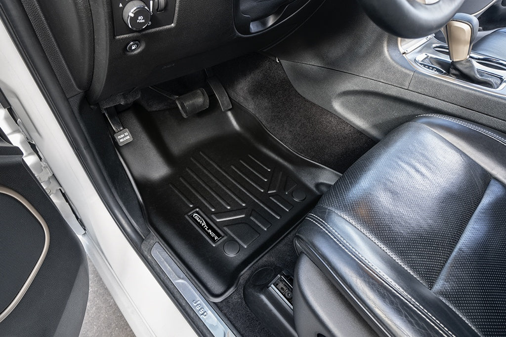 SMARTLINER Floor Mats 3 Rows and Cargo Liner Behind 2nd Row Set Black Compatible With 2016-2022 Dodge Durango with 2nd Row Bucket Seats (SA0315/B0071/C0233/D0113)