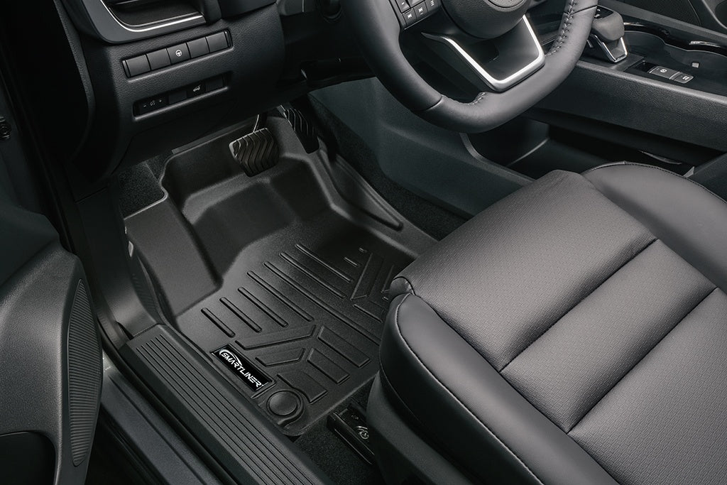 SMARTLINER Custom Fit All Weather Black 1st Row Floor Mat Liner Set Compatible With 2021-2023 Nissan Rogue (SA0540)