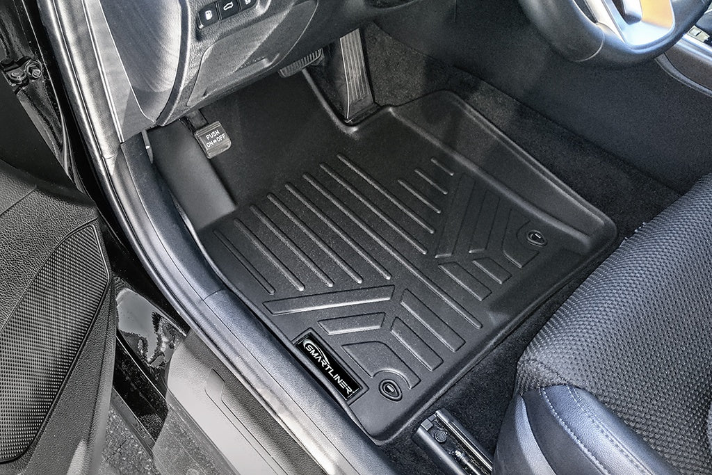 SMARTLINER Custom Fit Floor Mats 1st Row Liner Set Black Compatible With 2015-2019 Hyundai Sonata / 2016-2020 Kia Optima (SA0218)