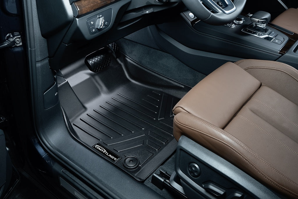 SMARTLINER Custom Fit All Weather Protection Black 2 Row Floor Liners Compatible With 2018-2025 Audi Q5 (SA0312/B0312)