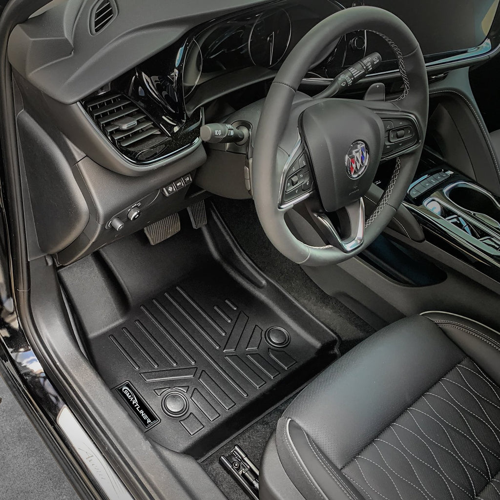 SMARTLINER Custom Fit All Weather Protection Black 2 Row Floor Liners & Cargo Liner behind the 2nd Row Seats Compatible With 2021-2023 Buick Envision (SA0553/B0553/D0553)