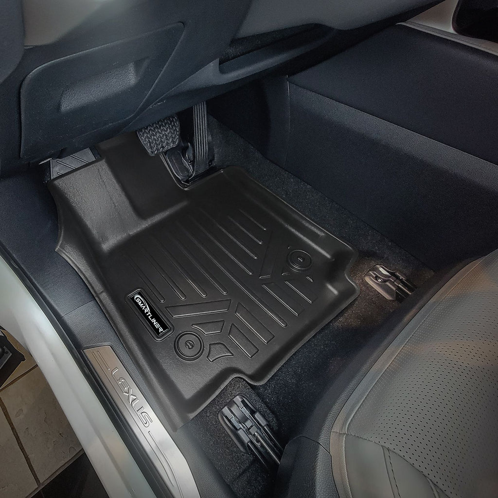 SMARTLINER All Weather Custom Fit Black 1st Row Floor Mat Liner Set Compatible With 2023-2024 Lexus RX (SA0679)