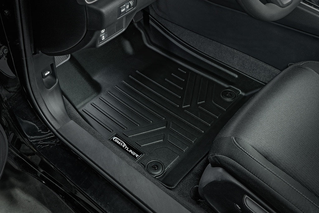 SMARTLINER Custom Fit All Weather Protection Black 2 Row Floor Liners Compatible With 2018-2022 Honda Accord (SA0341/B0341)